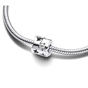 Charm Sterling silver 925 Glittering star with cutouts, clip bead for bracelet