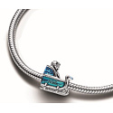 Charm Sterling silver 925 Disney Ice Kingdom Elsa and Anna in the sleigh, bead on bracelet movie