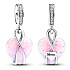 Charm Sterling silver 925 Opalising heart pendant for mom, love bracelet pendant