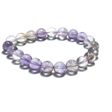 Ametrine bracelet elastic natural stone, bead 8 - 9 mm / 16 - 17 cm, energy amplifier