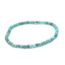 Turquoise bracelet elastic natural stone, ball 4 mm / 16 - 17 cm, bristle stone, talisman of travelers and animal lovers
