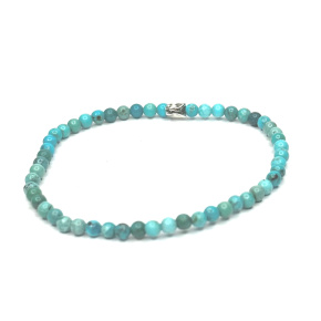 Turquoise bracelet elastic natural stone, ball 4 mm / 16 - 17 cm, bristle stone, talisman of travelers and animal lovers