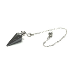Hematite pendulum 3,5 cm + chain with ball 18 cm, healthy blood stone