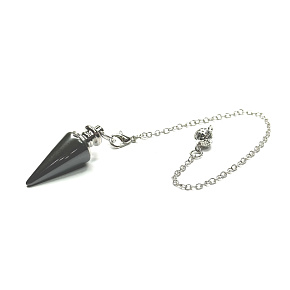 Hematite pendulum 3,5 cm + chain with ball 18 cm, healthy blood stone Hematite pendulum 3,5 cm + chain with ball 18 cm, healthy blood stone