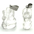 Crystal Dog pendant natural stone, hand cut figurine 1,8 x 2,5 x 8 mm, stone of stones