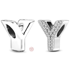 Sterling silver 925 Alphabet letter Y, bead for bracelet