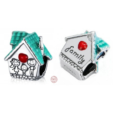 Charm Sterling silver 925 House where love lives, bead on bracelet family
