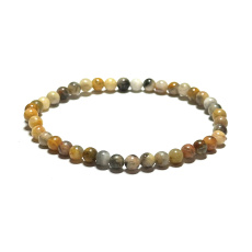 Crazy Agate elastic bracelet natural stone, 4 mm bead / 19 cm, stability, energy, confidence