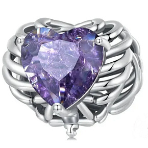 925 Sterling Silver Skeleton Heart Charm, Bead for Halloween Bracelet