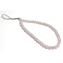 Rosie's anti-loss mobile phone pendant, natural stone bead 6 mm / 26,5 cm, love stone