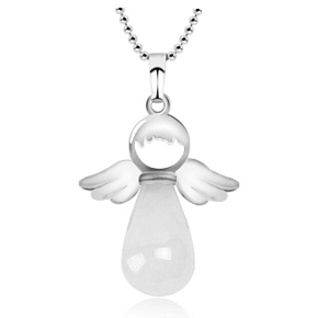 Quartz Angel pendant natural stone 4,2 x 3 cm, the most perfect healer