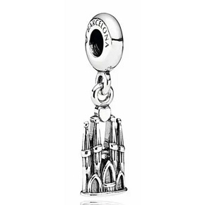 Sterling silver 925 Barcelona La Sagrada Familia, travel bracelet pendant
