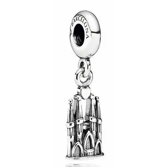 Sterling silver 925 Barcelona La Sagrada Familia, travel bracelet pendant