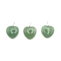 Aventurine Heart Pendant natural stone 20 mm, 1 piece, stone of happiness and prosperity