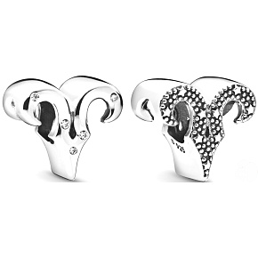 Charm Sterling silver 925 Zodiac sign Glittering Aries, bead for bracelet