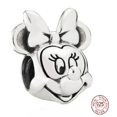 Charm Sterling silver 925 Disney Minnie portrait, bead on bracelet