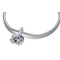 Charm Sterling silver 925 Disney Pixar Wall-E & Eve 2in1, movie bracelet pendant