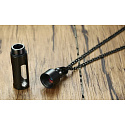 Commemorative urn pendant, Hollow tube, waterproof, stainless steel, black 13 mm x 49 mm + 60 cm chain