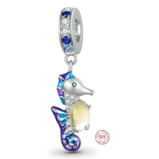 Charm Sterling silver 925 Seahorse, animal bracelet pendant