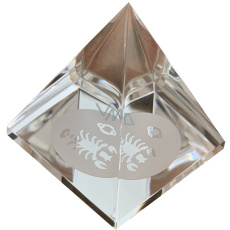 Glass pyramid clear, Cancer zodiac sign Glass pyramid clear, Cancer zodiac sign