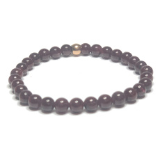 Garnet bracelet elastic natural stone, ball 6 mm / 16 - 17 cm, stone of fire, love