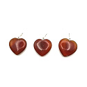 Carnelian Heart pendant natural stone 20 mm, Teach us here and now