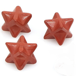 Jasper red merkaba hmatka natural stone 13 mm, full care stone