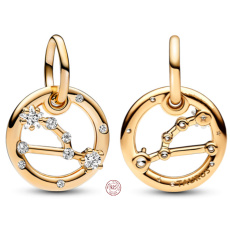 Charm Sterling silver 925 Gold plated Zodiac sign Taurus, bracelet pendant