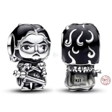 Charm Sterling silver 925 Game of Thrones Joh Snow, bracelet bead, film Charm Sterling silver 925 Game of Thrones Joh Snow, bracelet bead, film