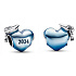 Charm Sterling Silver 925 Graduation Blue Graduation Heart 2024, Graduation Bracelet Bead
