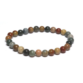 Jasper Ocean bracelet elastic natural stone, ball 6 mm / 16 - 17 cm, stone of positive energy