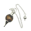 Tiger eye pendulum natural stone for dowsing, divination round bead 2 cm x 4 cm, stone of the sun and earth, brings luck and wealth