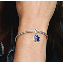 Charm Sterling silver 925 Hand of Fatima, Hamsa 2in1, pendant on bracelet symbol