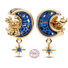 Charm Sterling silver 925 Disney Moon with Mickey & Minnie, bead on bracelet movie