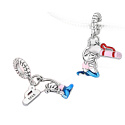 Charm Sterling Silver 925 Yoga, pendant for sports bracelet