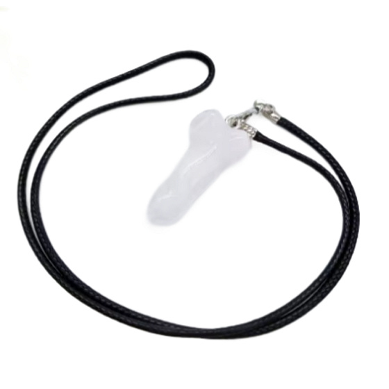 Křemenový amulet ve tvaru penisu, přívěsek z přírodního kamene, ručně broušený, 3 cm, symbol plodnosti a nejdokonalejší léčitel