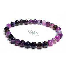 Agate purple bracelet elastic natural stone, ball 6 mm / 16 - 17 cm Agate purple bracelet elastic natural stone, ball 6 mm / 16 - 17 cm