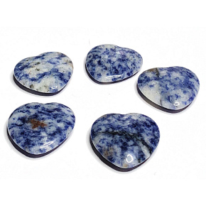Sodalite Hmatka, healing gemstone in the shape of a heart natural stone 3 cm 1 piece, stone communication