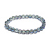 Crystal Aqua aura blue facet semi-metallic finish, bracelet elastic natural stone, bead 6 mm / 16 - 17 cm, stone stones