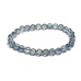 Crystal Aqua aura blue facet semi-metallic finish, bracelet elastic natural stone, bead 6 mm / 16 - 17 cm, stone stones