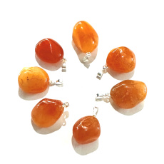 Carnelian Trommel pendant natural stone S, approx. 2 cm, Teach us here and now