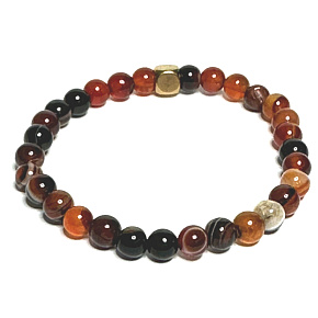 Sardonyx bracelet elastic natural stone, ball 6 mm / 16-17 cm, stone of happiness and life force Sardonyx bracelet elastic natural stone, ball 6 mm / 16-17 cm, stone of happiness and life force