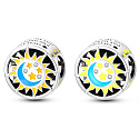 Charm Sterling silver 925 Luminous - Day / night, sun / moon, stopper, clip bead on bracelet universe