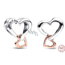 Charm Sterling silver 925 Perforated heart with infinity 2in1, bead on bracelet family Charm Sterling silver 925 Perforated heart with infinity 2in1, bead on bracelet family