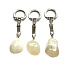 White Agate Tumbled Pendant Keychain Natural Stone, approx. 10 cm,