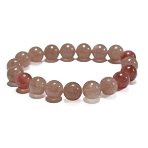Rose Quartz / Strawberry Quartz Elastic Bracelet Natural Stone, 10 mm Bead / 16 - 17 cm, the Most Perfect Healer Rose Quartz / Strawberry Quartz Elastic Bracelet Natural Stone, 10 mm Bead / 16 - 17 cm, the Most Perfect Healer