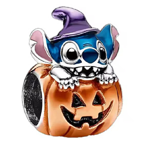 Disney Lilo & Stitch Charm – Halloween Stitch in a Pumpkin | bracelet bead, movie