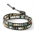 Agate Indian leather bracelet natural stone, handmade, clasp, ball 4 mm, 17 - 23 cm, adds recoil and strength