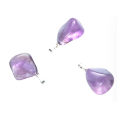 Amethyst Brazil Tumbler pendant natural stone, 2,2-3 cm, 1 piece, AAA quality, stone of kings and bishops