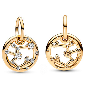 Charm Sterling silver 925 Gold plated Zodiac sign Sagittarius, bracelet pendant